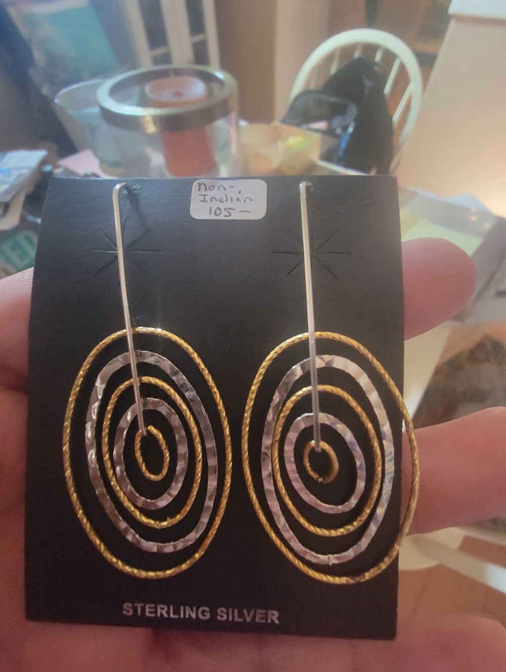 Sterling Silver Two-Tone Spiral Drop Earrings - Silver-Stunning Sparkle